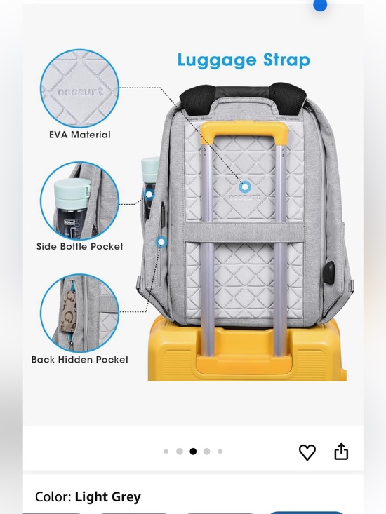 Oscaurt Anti-Theft Backpack in Light Grey main image 16